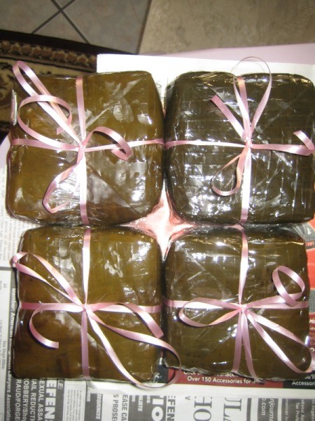 finished Vietnamese "Banh Chung" Sticky Rice Cakes