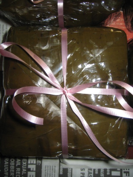 finished Vietnamese "Banh Chung" Sticky Rice Cakes