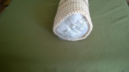 Crocheted "Timber" Neck Pillow Pattern - stuff with rolled bag of batting