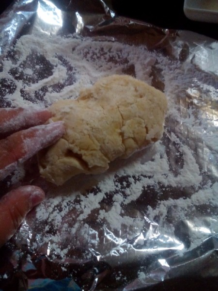 dough on floured foil