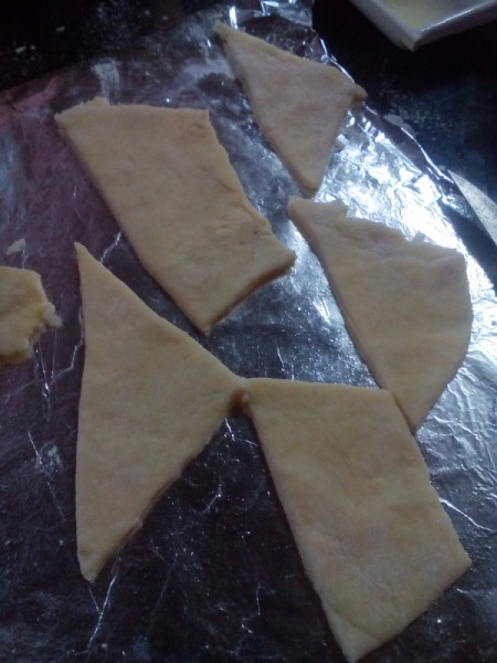 cut pieces of dough