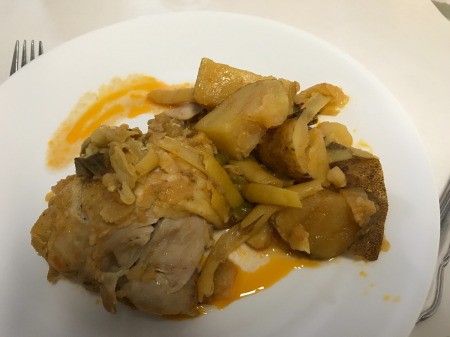 chicken in Tomato Broth on plate