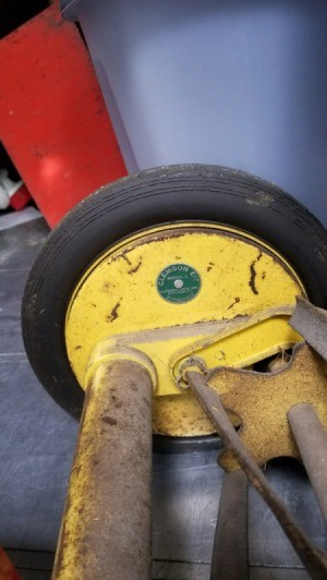 Value of Clemson Bros. Reel Mower - inside of the wheel