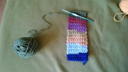 Chain 12 and work a single crochet across.