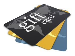 A stack of gift cards.