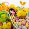 A picture of variety of different types of Easter candy.