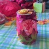 Fall Lacy Jar Decoration - glue leaves to lace and some buttons on the top