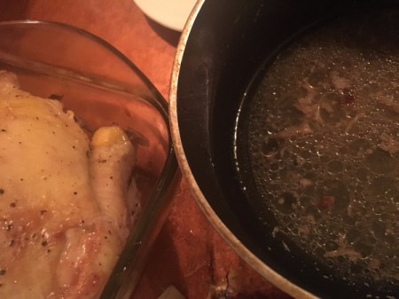 Jammy Roast Chicken - Roast Chicken juices