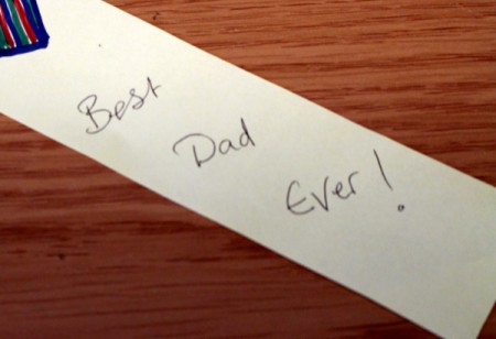 Writing that says "Best Dad Ever!"