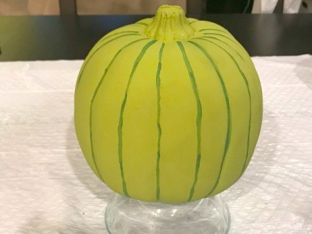 Foam Pumpkin Faux Cactus - lines done