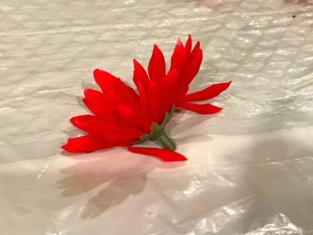 Foam Pumpkin Faux Cactus - remove faux flower from the stem