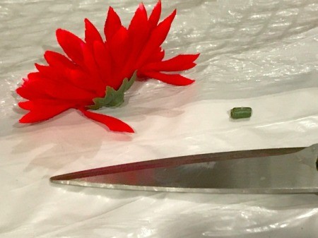 Foam Pumpkin Faux Cactus - cut off excess plastic