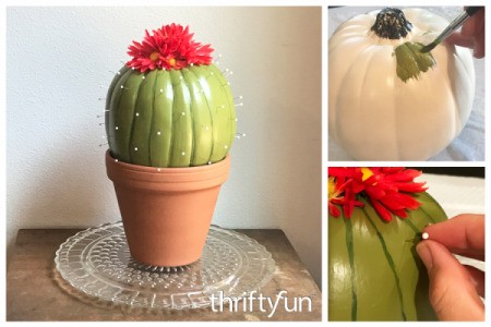 Foam Pumpkin Faux Cactus