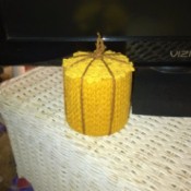 Funky Punky Autumn Decoration - finished pumpkin on a table