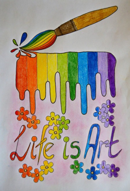 "Life Is Art" Kids' Coloring Page