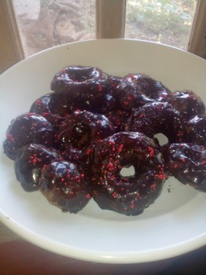 Double Chocolate Donuts ready to serve