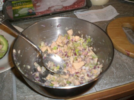 tuna mixed with other ingredients