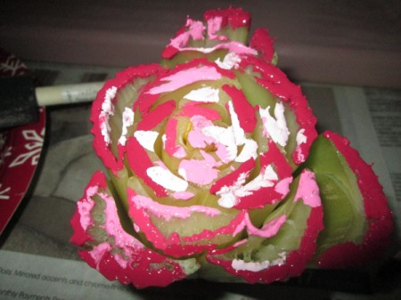 Making Fun Yard Signs - celery end to paint roses