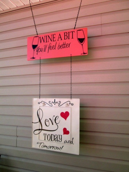 Making Fun Yard Signs - signs hanging on side of building