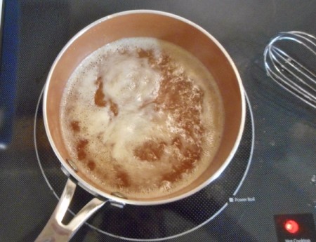 simmering lime juice and honey