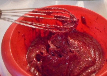 mixing Berry Lime Sorbet in bowl