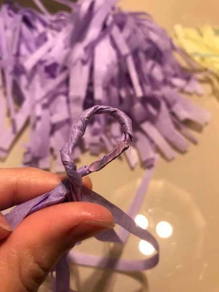 Tissue Paper Tassel Garland Decor - twist to make a loop