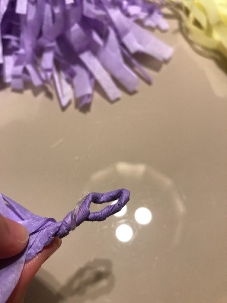 Tissue Paper Tassel Garland Decor - glue or tape
