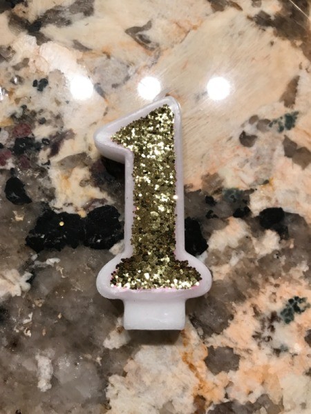 Glitter Candle - finished candle