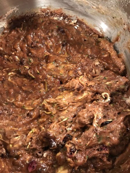Zucchini Bread batter in bowl
