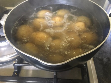 boiling potatoes
