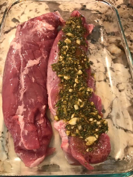 Bacon Wrapped Porchetta marinade on pork tenderloin