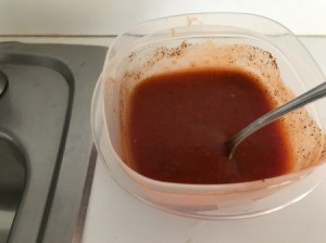 Homemade Chili Saucemixed in bowl