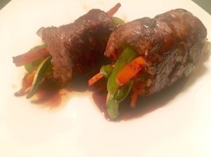 Balsamic Steak and Veggie Rolls