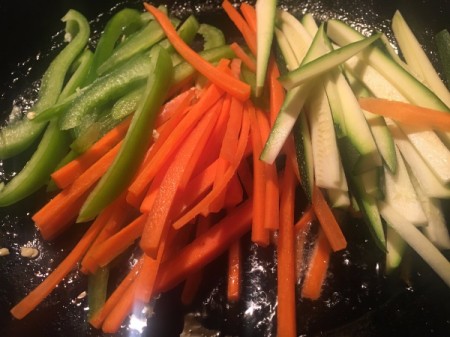 julienned vegetables