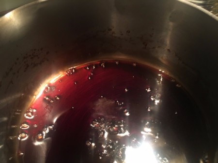 vinegar and brown sugar in pan