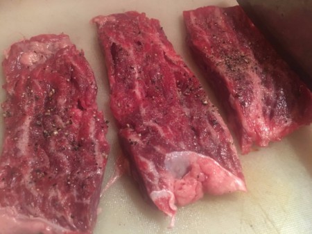 seasoned flank steaks