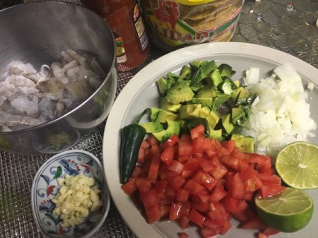 Simple Seafood Tostadas ingredients