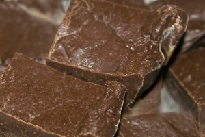 Close up photo of homemade fudge.