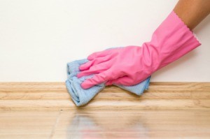 Cleaning the inside of a house.