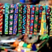 Cute and colorful painted clothes pins.
