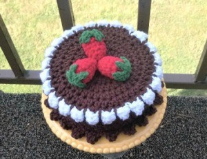 Calorie Free Crochet Cake Decoration - finished cake