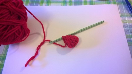 Calorie Free Crochet Cake Decoration - crocheting strawberry