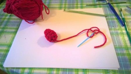 Calorie Free Crochet Cake Decoration - close