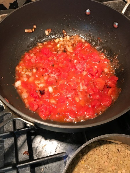 caramelized onions and tomatoes
