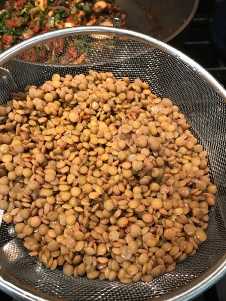 drained lentils