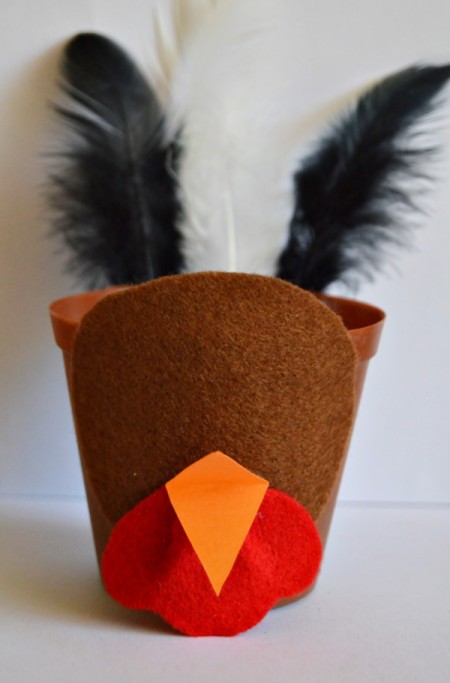 Goggle-Eyed Turkey Candy Box - make orange beak from cardstock and glue in place above the wattle