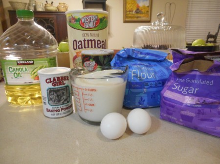 Oatmeal Muffins ingredients