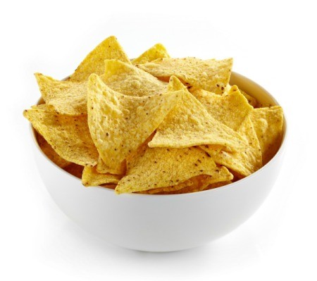 Chips in a white bowl.