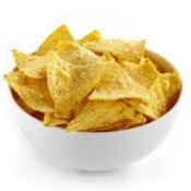 Chips in a white bowl.