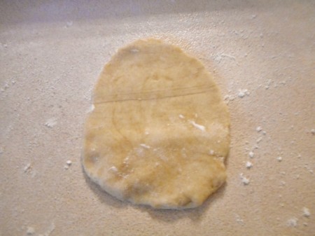 flattened ball of dough